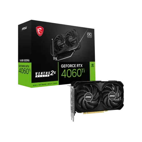 MSI GeForce RTX 4060 Ti VENTUS 2X BLACK 16GB OC GDDR6 Graphics Card