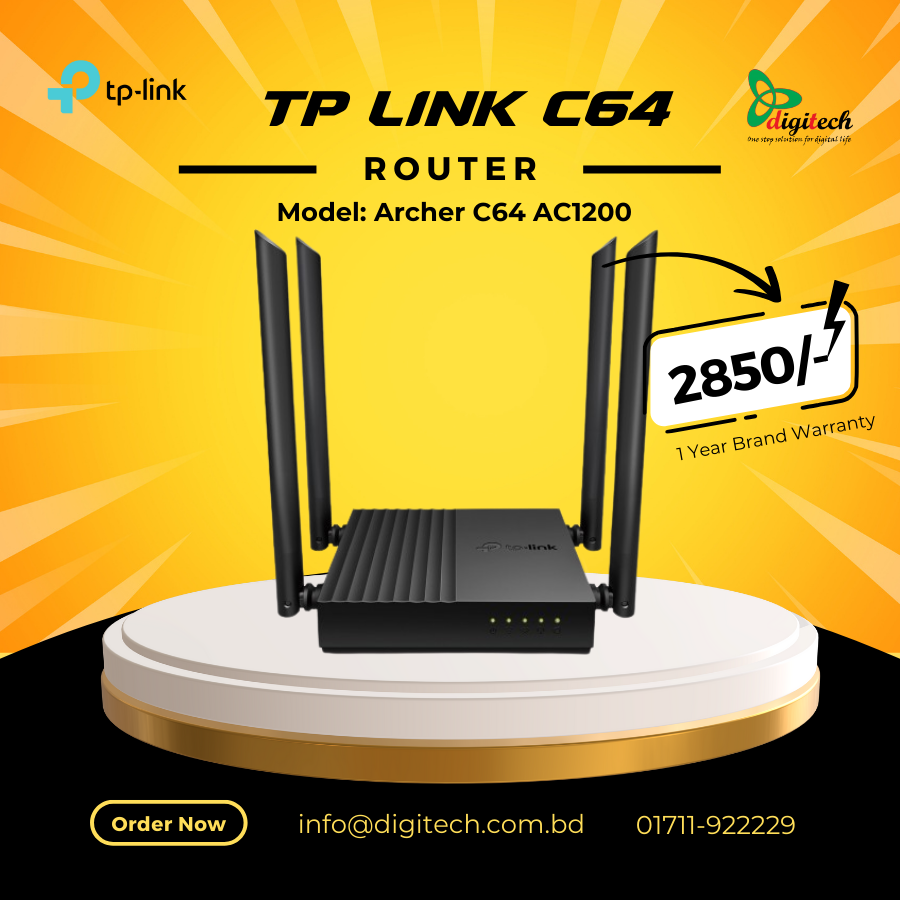 TP-Link Archer C64 AC1200 Dual-Band Gigabit Wi-Fi Router